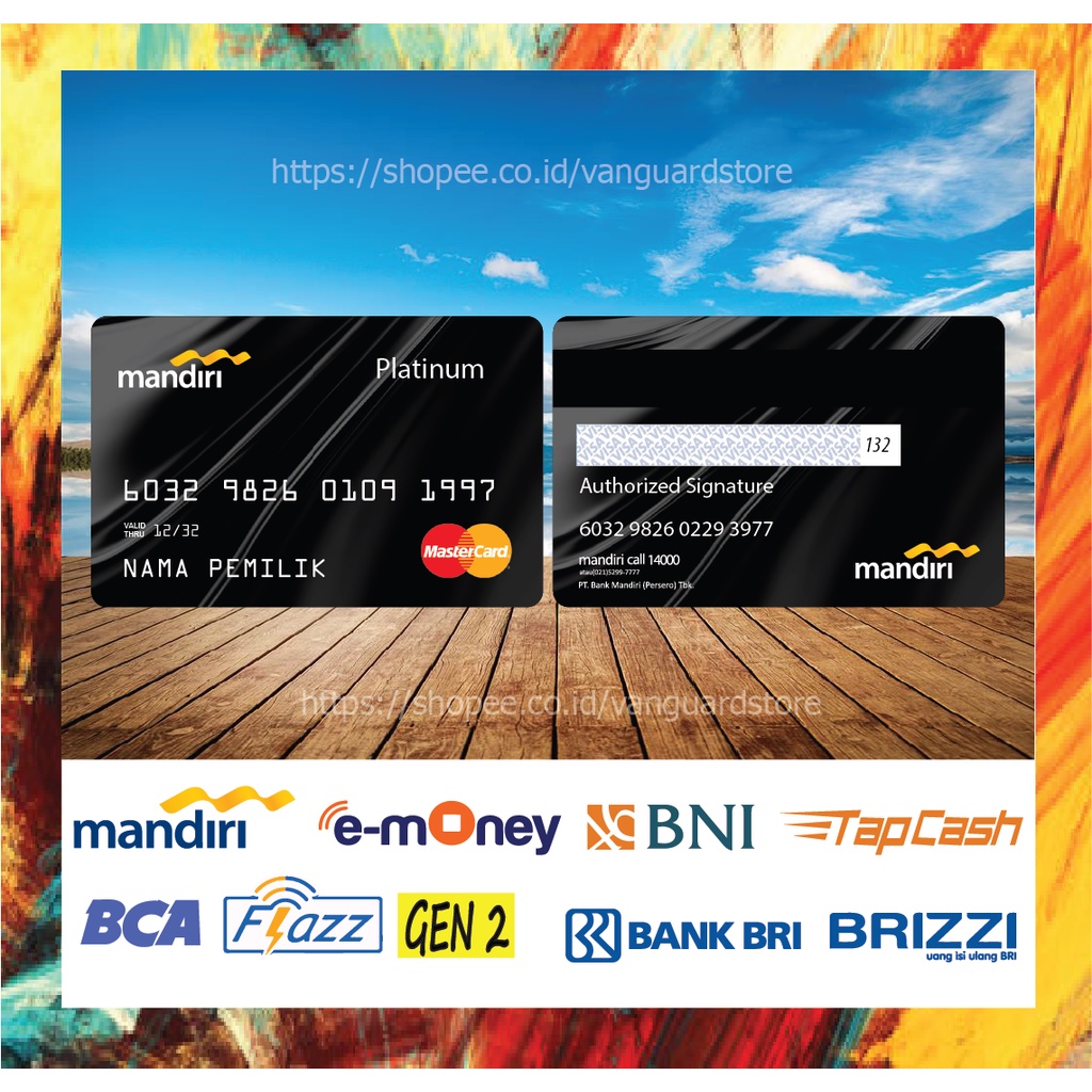 KARTU E MONEY E TOLL KARTU PLATINUM MASTERCARD 4 DEBIT CREDIT EMONEY MANDIRI FLAZZ BCA BNI TAPCASH BRIZZI BRI - 2 SISI