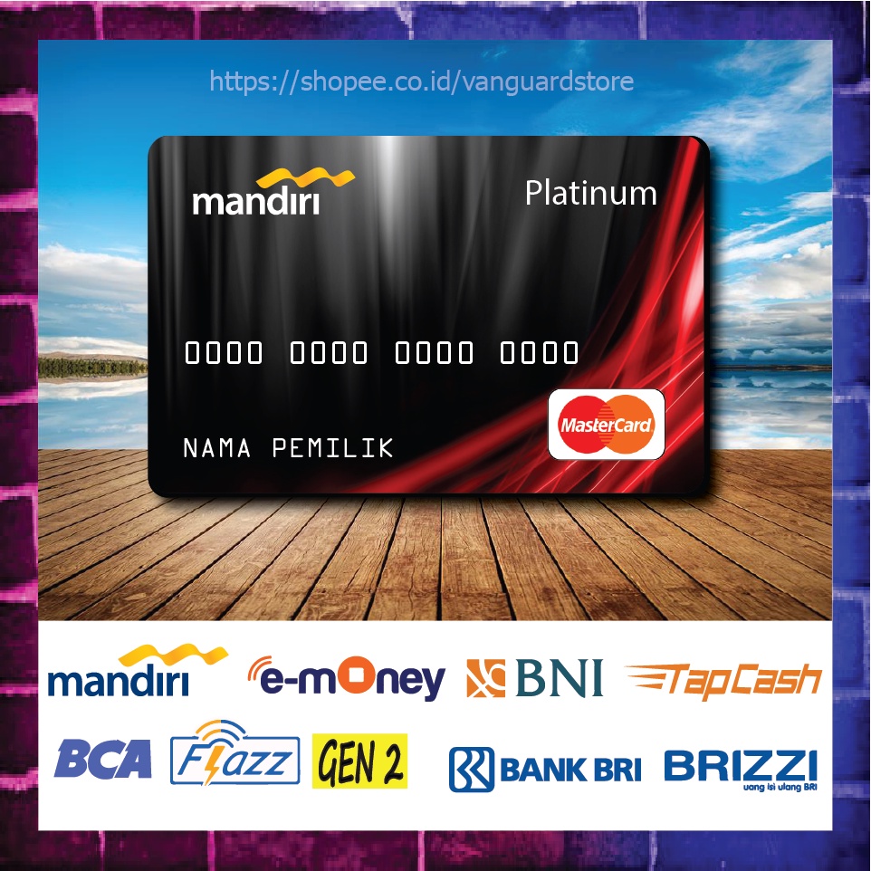 KARTU E MONEY E TOLL KARTU PLATINUM EMONEY MANDIRI FLAZZ BCA BNI TAPCASH BRIZZI BRI - 1 SISI