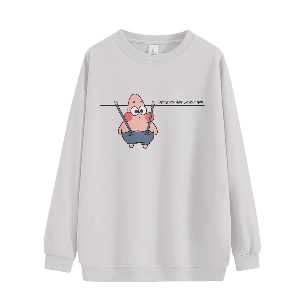 Sweater Oversize Patrick Star  Wanita Dan Pria  Fleece Korean Style L - XL - XXL - XXXL