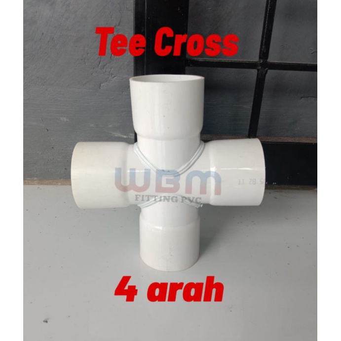 Tee cross 4 arah 21/2 in pvc