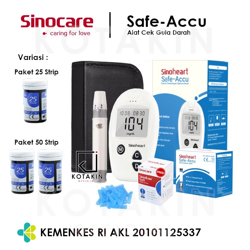 Alat Cek Gula Darah Sinocare Sinoheart Safe-Accu / Safe Accu - KOTAKIN