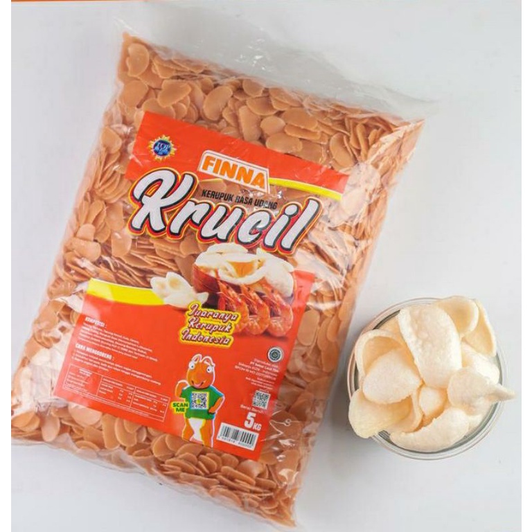 Kerupuk Mentah Finna Krucil 1ball 5kg | Kerupuk Udang Finna