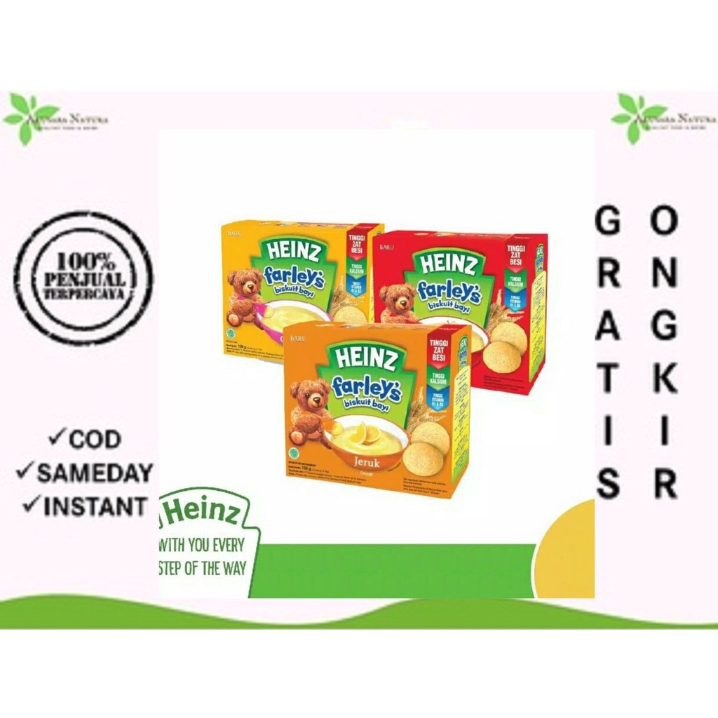 Heinz Farley's Biskuit Bayi Original, Banana (pisang) &amp; Orange (jeruk) 120G