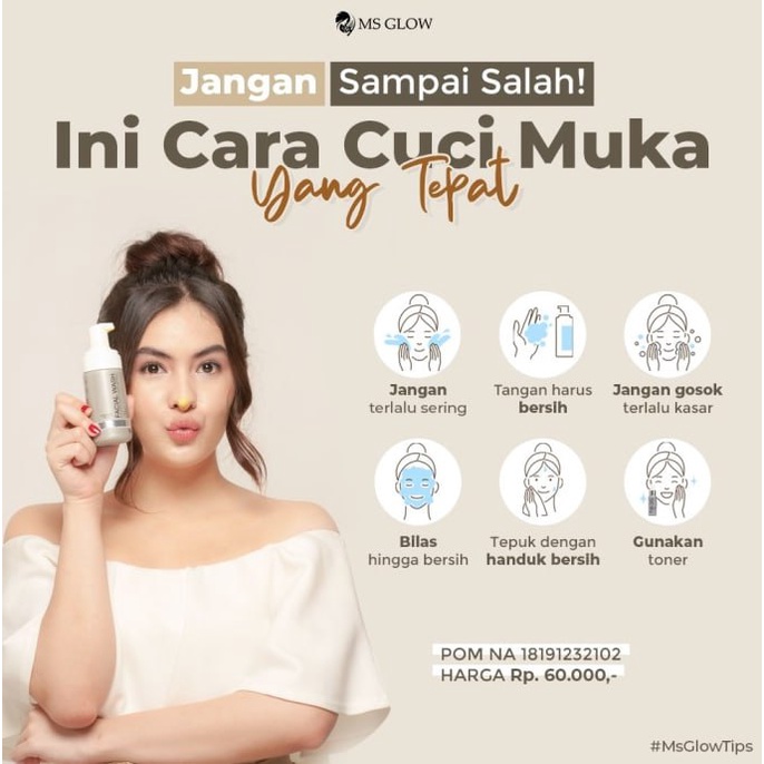 MS Glow Facial Wash Original Sabun Cuci Muka Wajah Wanita
