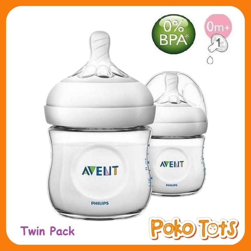 Philips Avent Feeding Bottle Natural 125ml TWIN isi 2 Botol Susu