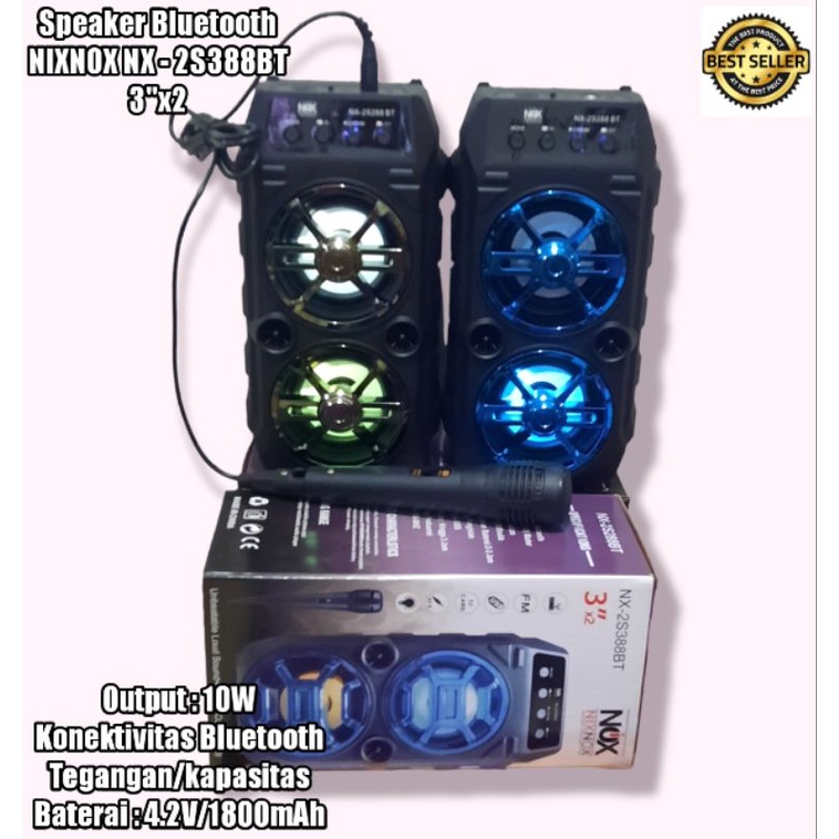 Speaker Bluetooth Karaoke Plus Mic Speaker Portable