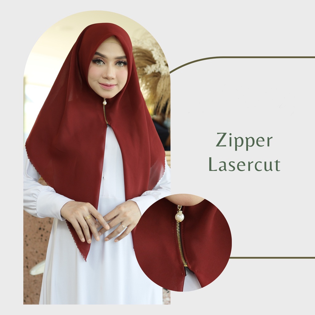 Hijab instan Zipper Segi Empat Instan Resleting