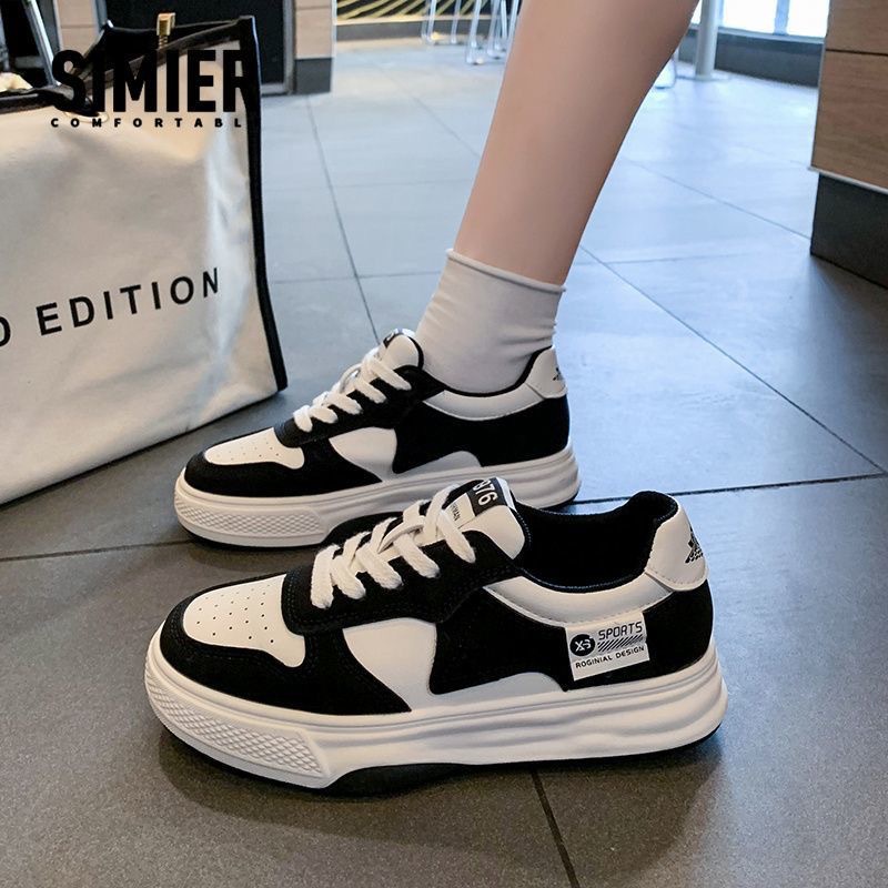 SHOEGALLERY LV0212 Sepatu Sneakers Wanita Import Dua Warna Fashion Triangle