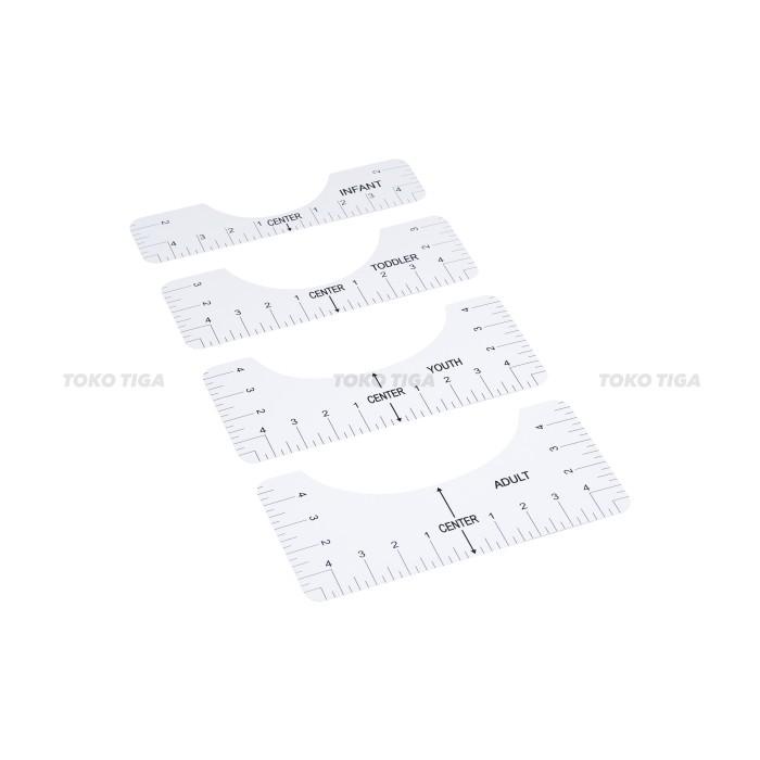 

Penggaris Pengukur Posisi Kerung Leher / T-Shirt Ruler Guide (4 Pcs) Best Seller