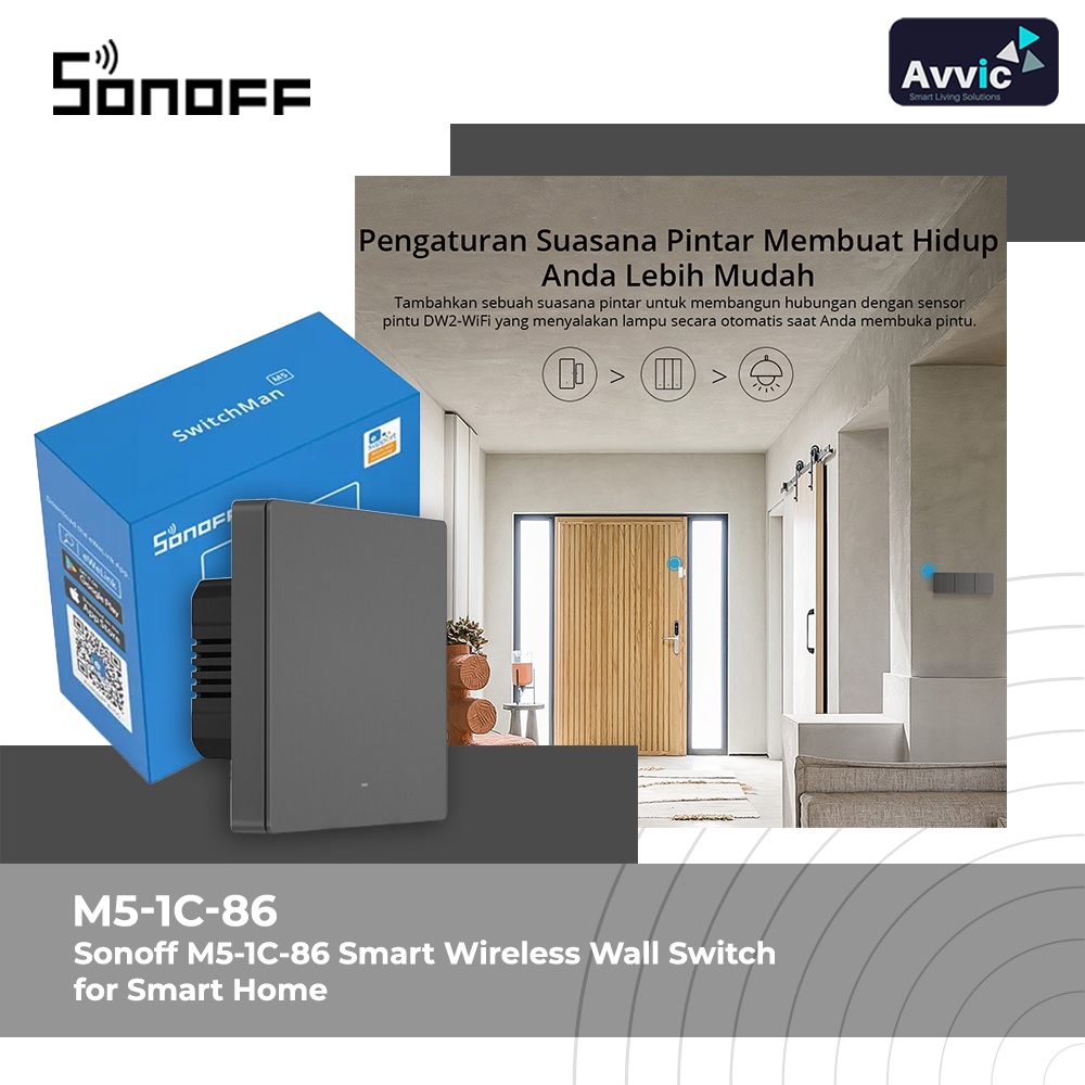 Sonoff Smart Wall Switch M51C86 saklar wireless smart home IOT