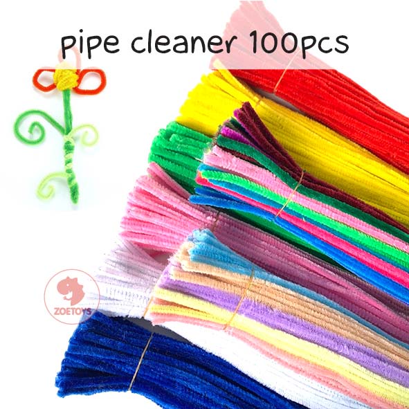 Zoetoys Pipe Cleaner 100 Pcs | Kawat Bulu Mercy Mix Campur Pastel Bright A B Tebal 6mm 30cm | DIY art n craft Prakarya Anak | Mainan Edukasi