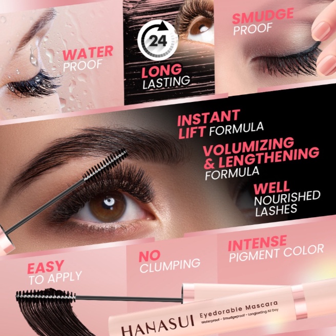 Hanasui Eyetractive Pen Liner | Hanasui Eyedorable Mascara | Hanasui Eye Makeup BPOM ORIGINAL