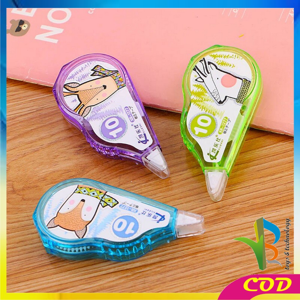 RB-A52 Correction Tape Karakter Hewan Lucu Perlengkapan Sekolah Pita Tipex Koreksi Multifungsi / Tip Ex Kertas Anak Sekolah Correction Import