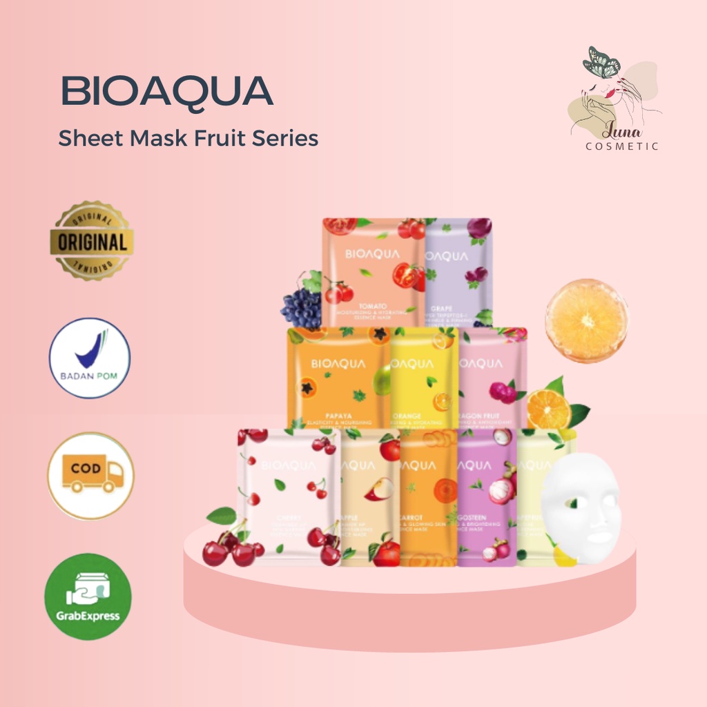 BIOAQUA sheet mask FRUIT SERIES | Hydrating Essence face Mask Brightening Moisturizing skin care anti aging