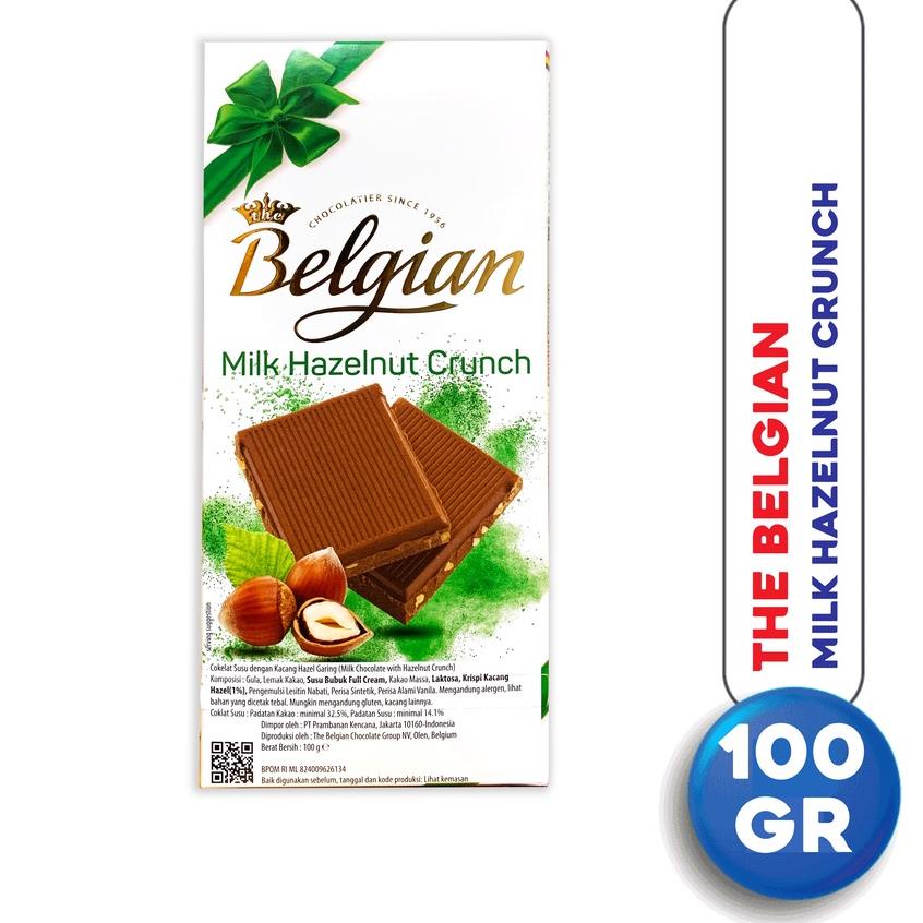 

Limited [TD4] THE BELGIAN Milk Chocolate with Hazelnut Cruch 100 gram Cokelat Susu