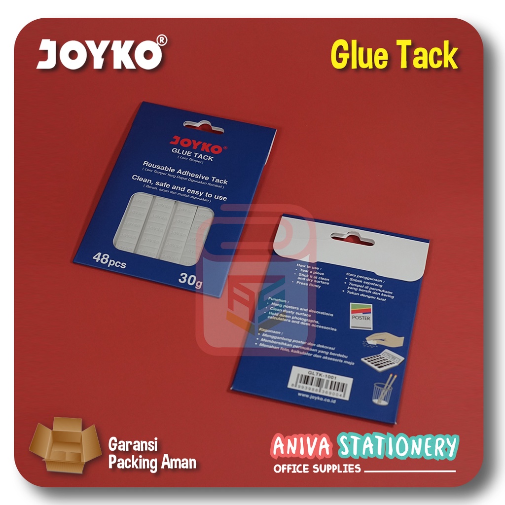 

Joyko Glue Tack Lem Tempel Perekat Praktis Serbaguna GLTK-1001 Dapat Dipake Berkali-kali Pengganti Paku Pin