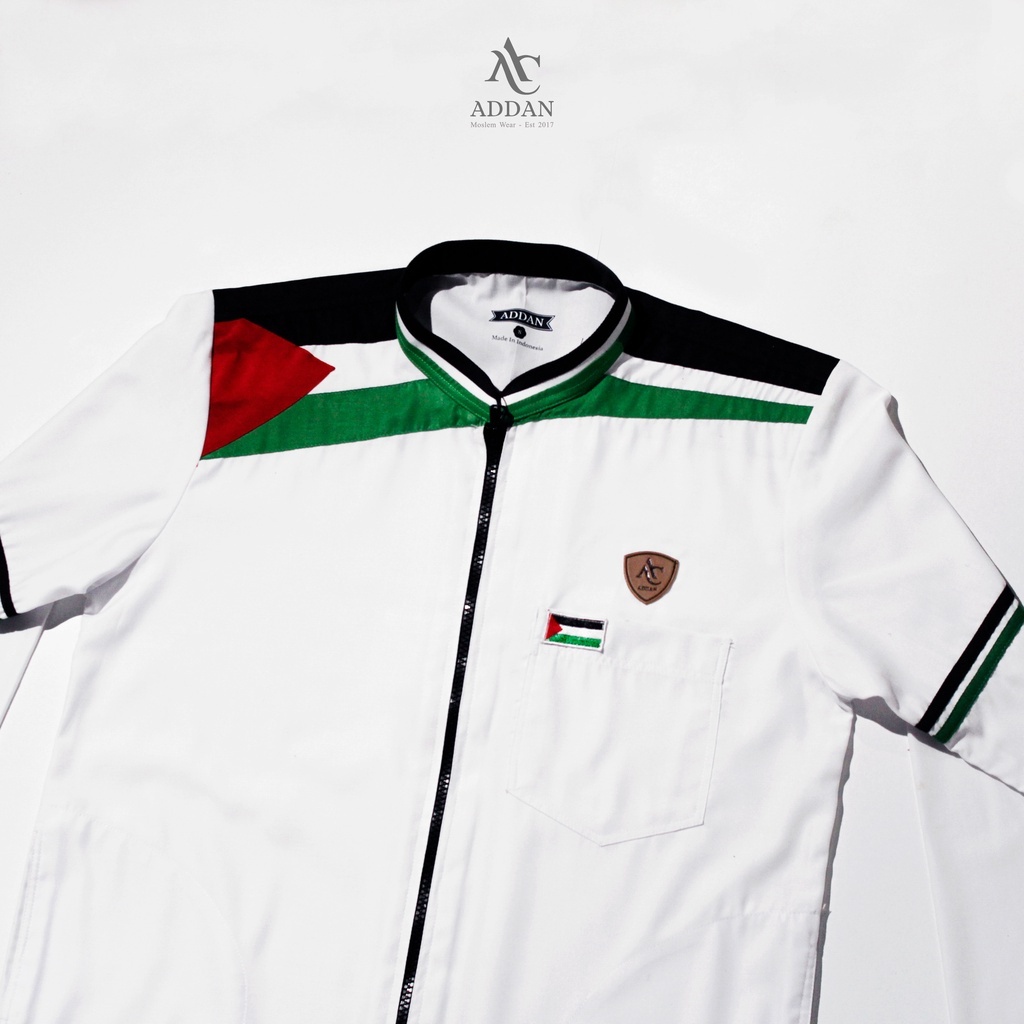 Bsju koko Palestina Pria terbaru Putih lengan panjang Special Edition Model Resleting Jaket Classic 