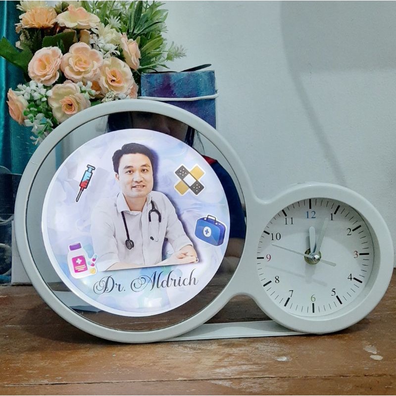 3in1 Magic Mirror Clock - Cermin Ajaib - Jam Cermin Foto Custom Kado