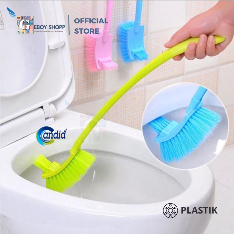 CANDID Sikat Wc Segi Plastik 2in1 SWSB2 / Sikat Toilet Gagang Panjang 2in1