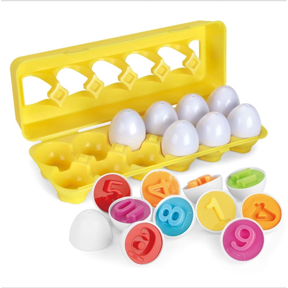 HZ Matching Egg 12pcs Egg Shape Puzzle Telur 12pcs Geometri Mencocokan Bentuk Telur