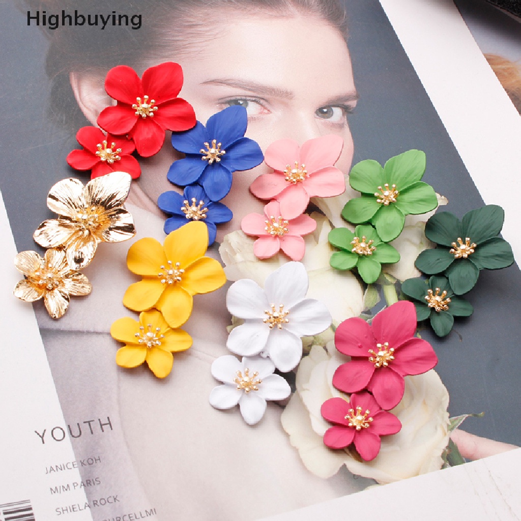 Hbid Vintage Double Flower Drop Earrings Pernikahan Menjuntai Bohemian Pesta Perhiasan Hadiah Glory