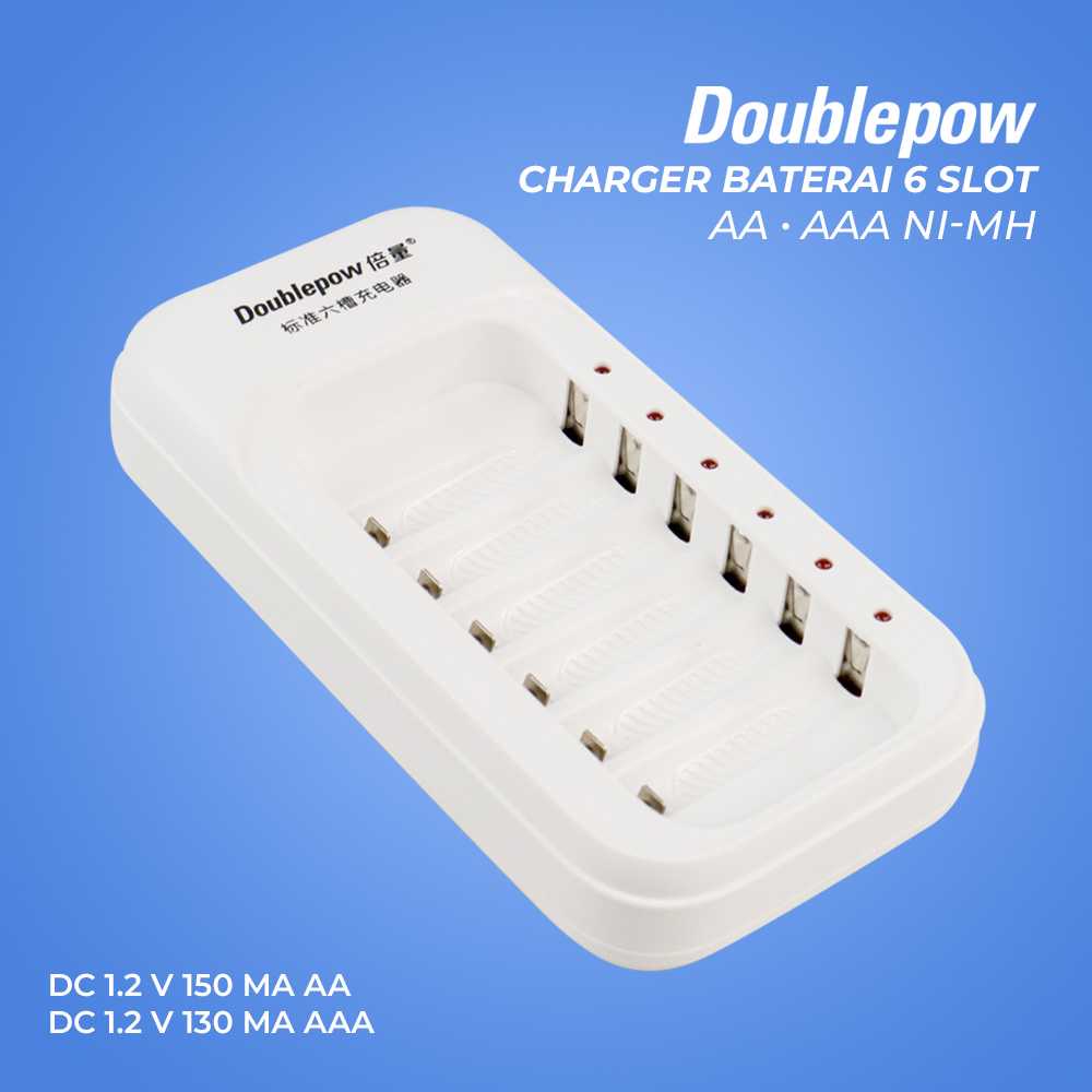 DOUBLEPOW Charger Baterai 6 Slot AA/AAA Ni-MH - DP-S576