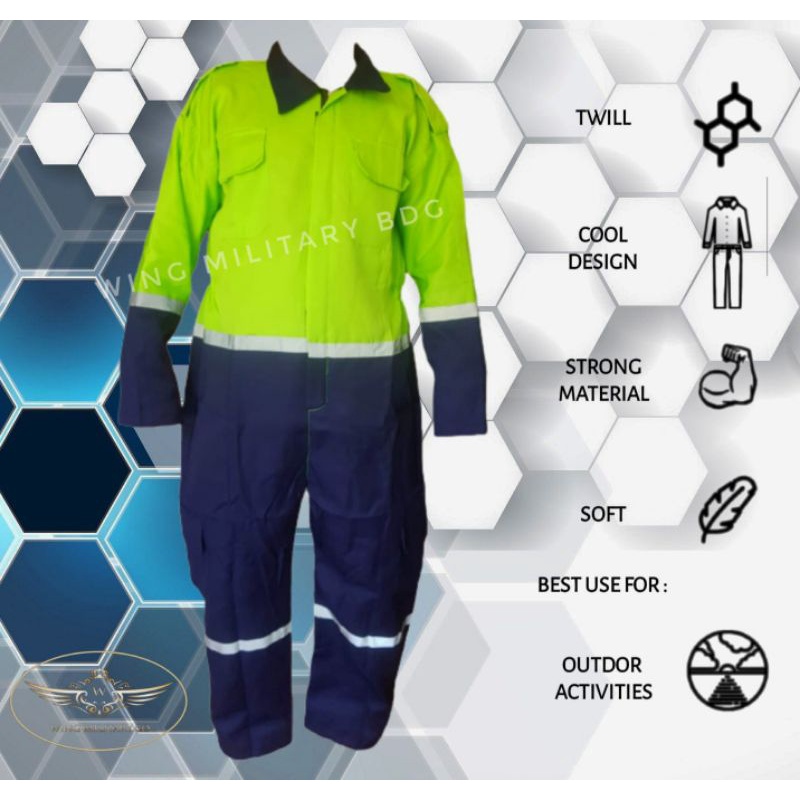 katelpak bengkel werpak coverall two tone