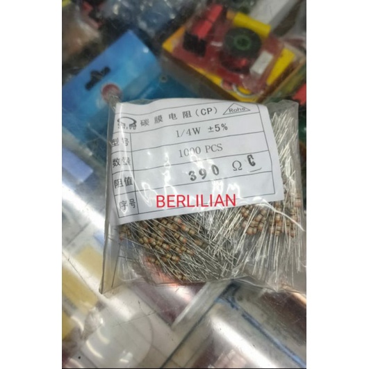 Resistor 390 ohm 1/4watt jual per/1000pcs Carbon Filem