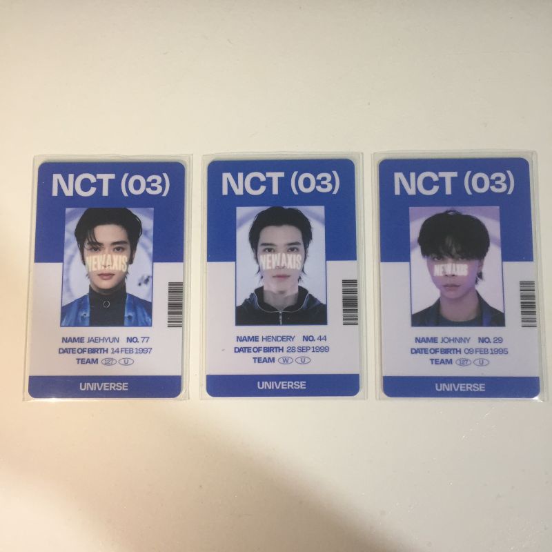 NCT 2021 - Universe ID Card Jaehyun Hendery Johnny Ver