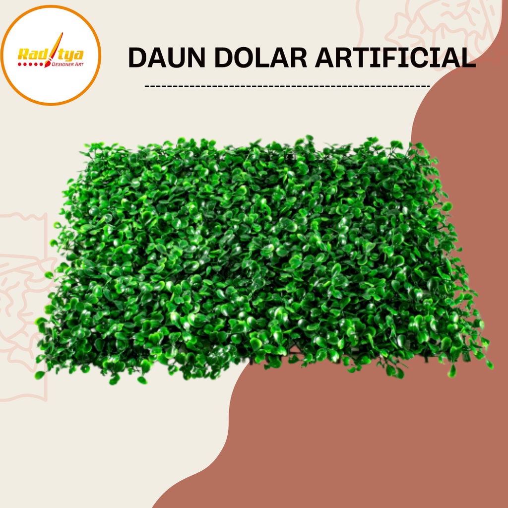 Daun Dolar Artificial Ukuran 60x40 cm Untuk Dekorasi Dinding