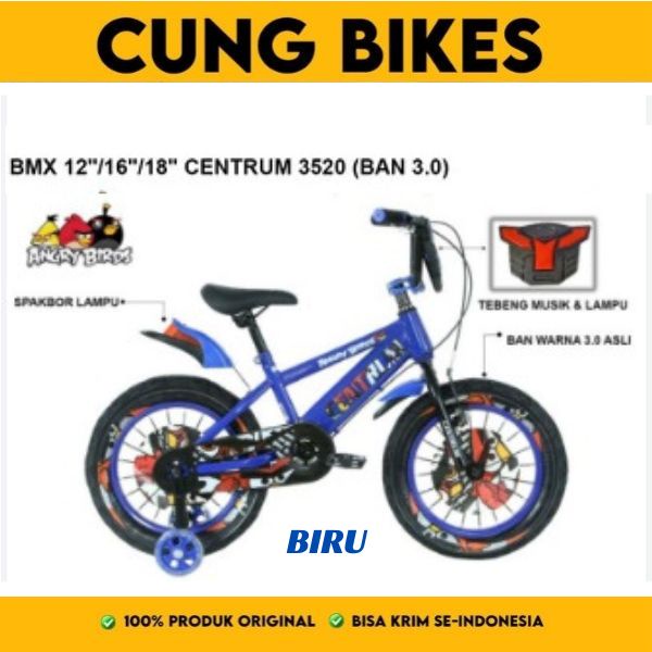 Sepeda Anak Laki Angry Bird centrum 16&quot; 18&quot; BMX Karakter Kartun