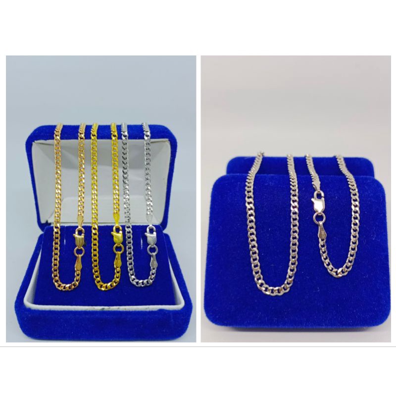 kalung anak cewe cowo rantai stang polos/perak 925 asli silver lapis emas/perhiasan anak fashion ter