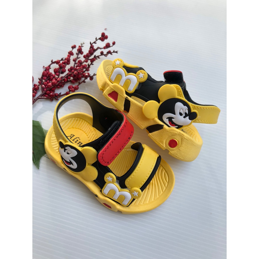 Sandal Anak Laki Import Usia 4 5 6 7 8 Tahun Mickey Tali Belakang HYS-2310A