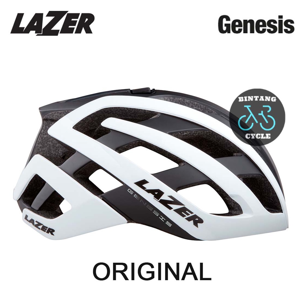 LAZER HELMET GENESIS AF WHITE BLACK - Helm Sepeda Lazer
