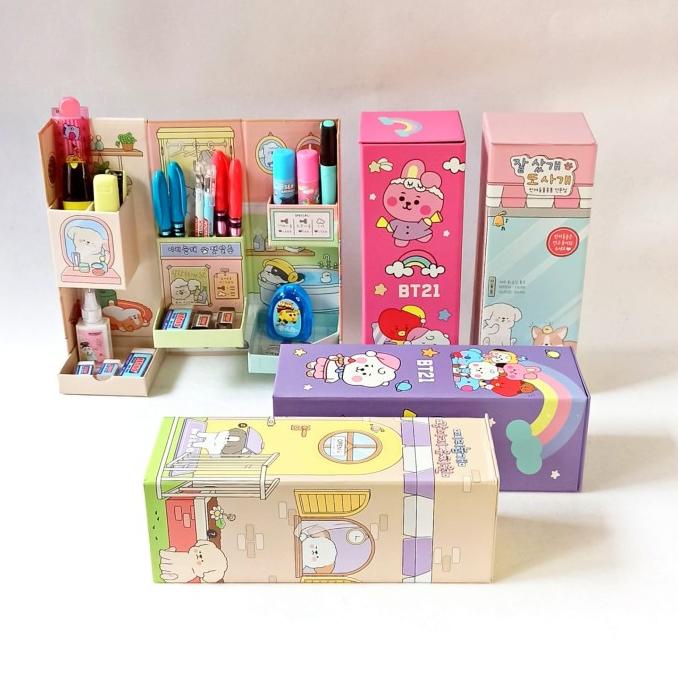 

BOS Kotak Pensil Karton Rak Berdiri Tingkat/Pencil Case/Pencil Box