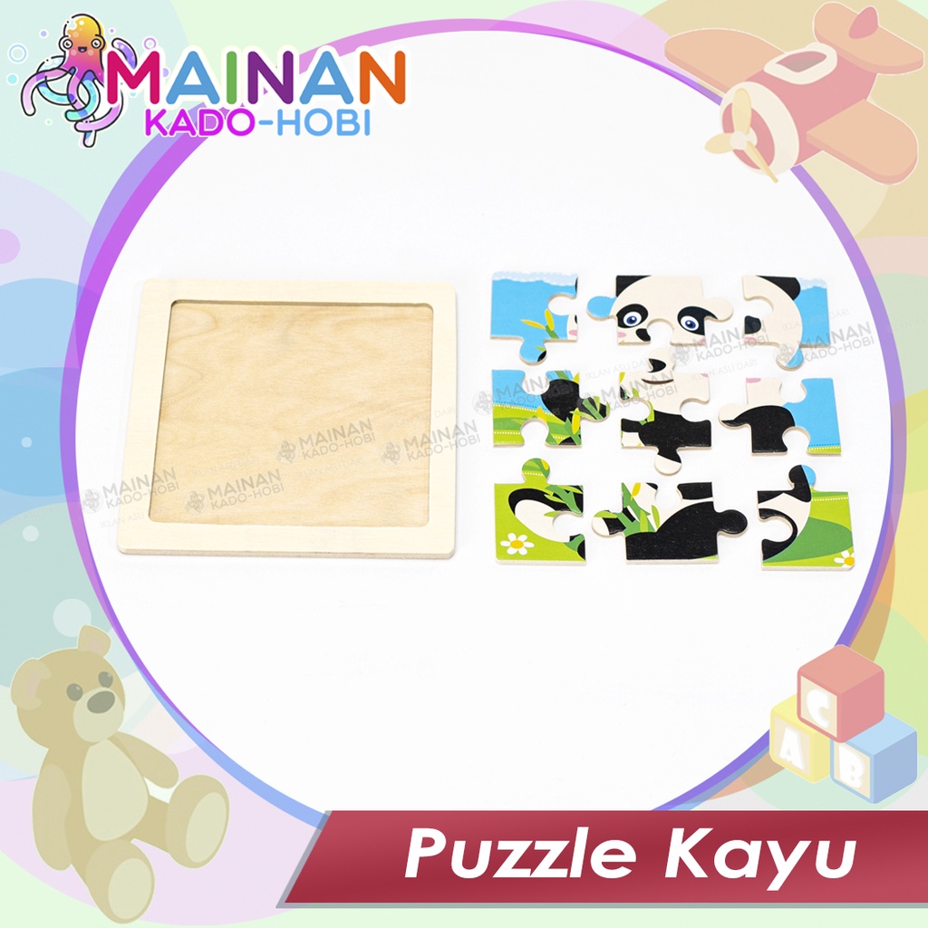 MAINAN EDUKASI ANAK PUZZLE KAYU KARAKTER PANDA SMALL SIZE