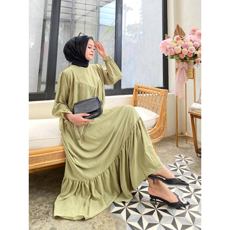gamis crinkle terbaru STANDAR LD 110 JUMBO LD 120 2022 premium jumbo dress wanita cringkle baju kond