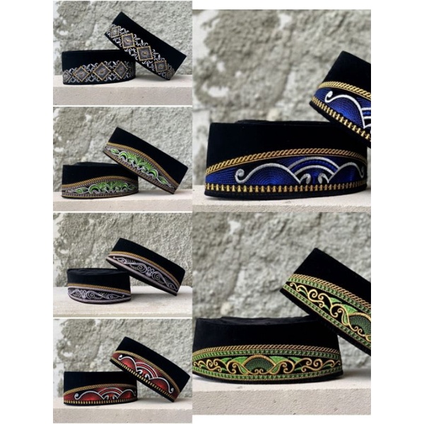 lato-lato peci songkok hitam bordir soga