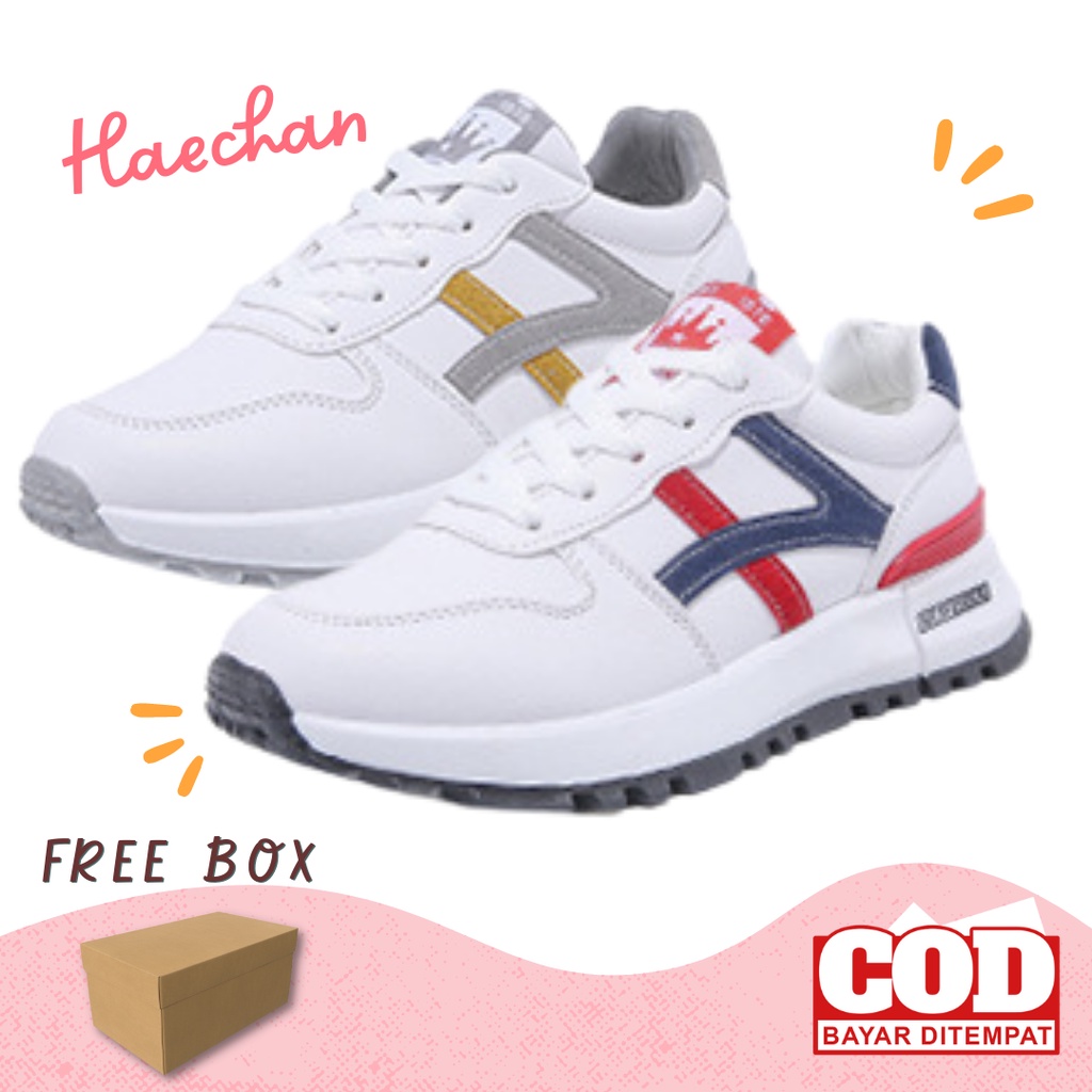 HAECHAN Sepatu Sneakers Wanita Sport Shoes Grey Blue