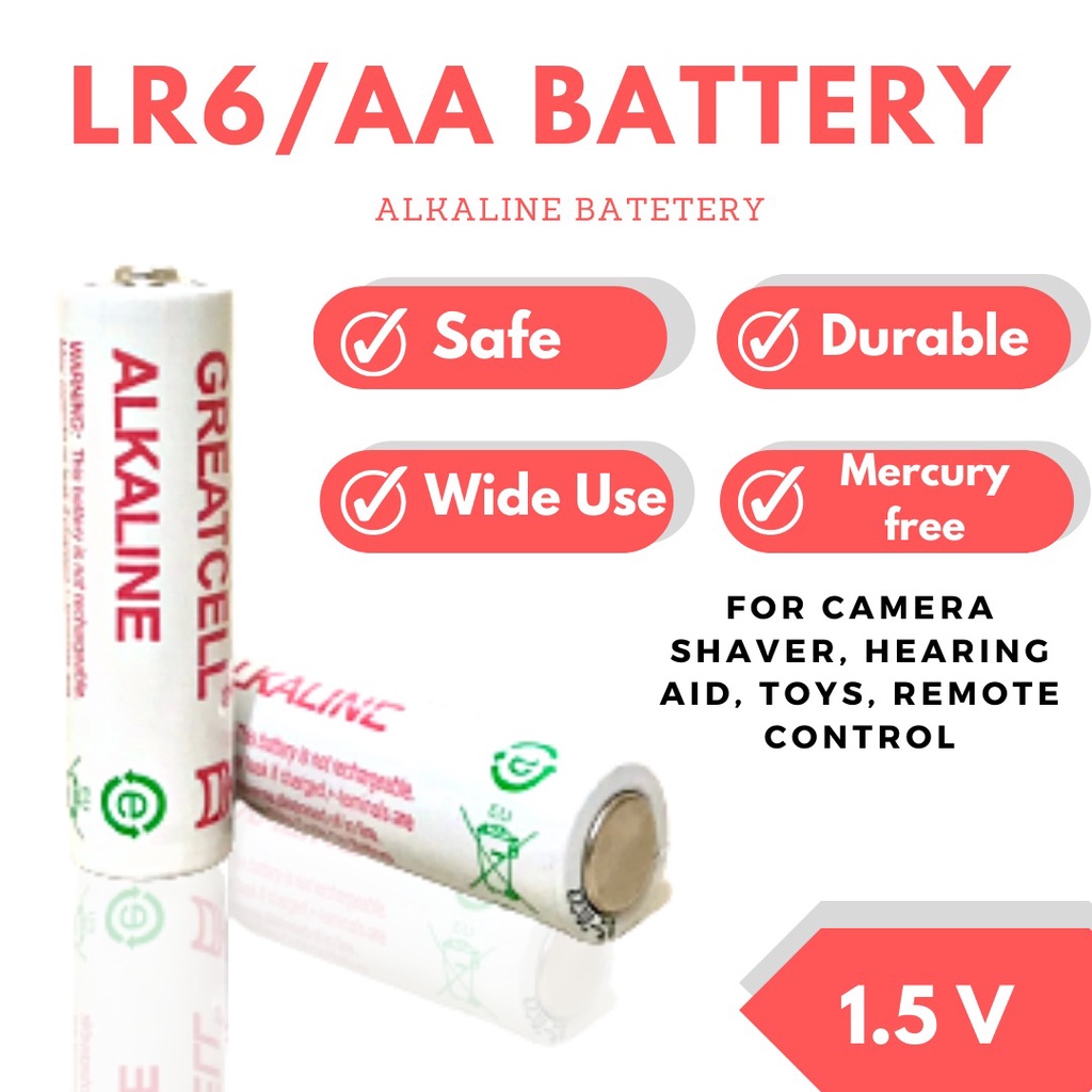 Baterai  Battery Batere Alkaline AA LR6 1.5V GREATCELL Kualitas Bagus