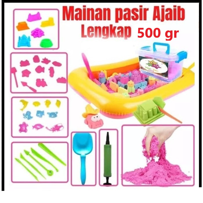 Mainan Anak Pasir Ajaib - Magic Sand murah - Paket Lengkap 500 gr