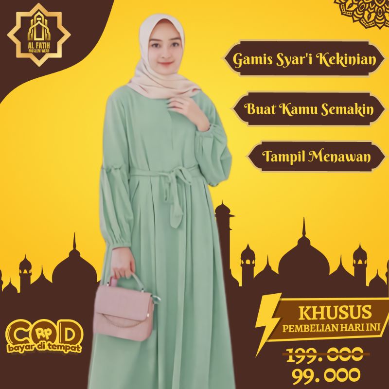 Baju Busana Muslim Gamis Remaja Kekinian Korean Style Lebaran Terbaru 2023