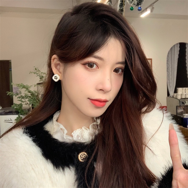 Baru S925 Perak Berlapis Mutiara Camellia Anting Priness Gadis Telinga Studs Fashion Aksesori