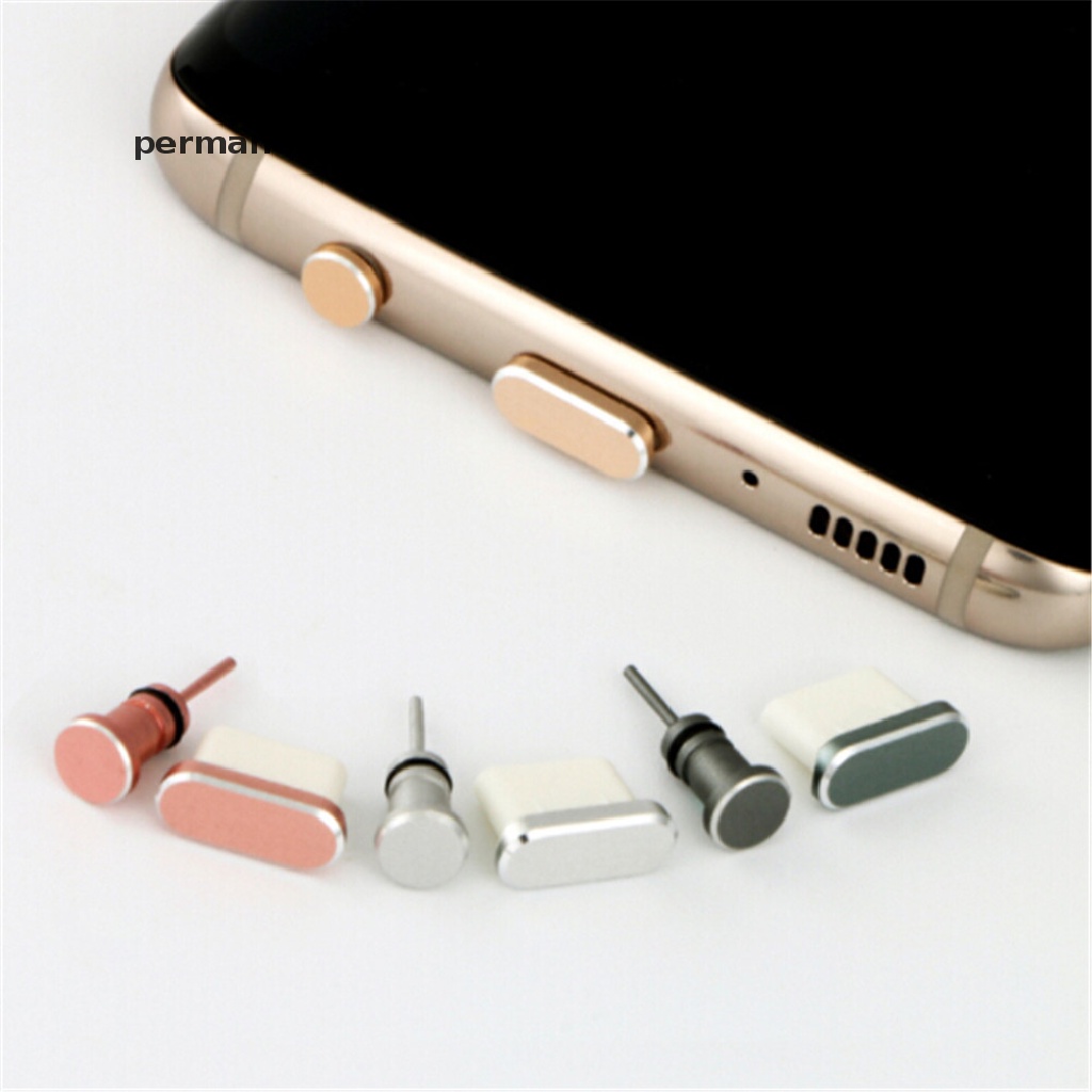 [luckypermanentnew] 1set Plug Debu Untuk Tipe C Charging Port Earphone Jack USB Set Plug Debu [ID]