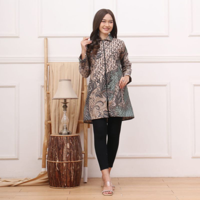 TUNIK BATIK WANITA LENGAN PANJANG BUSUI || TUNIK KERJA KANTOR