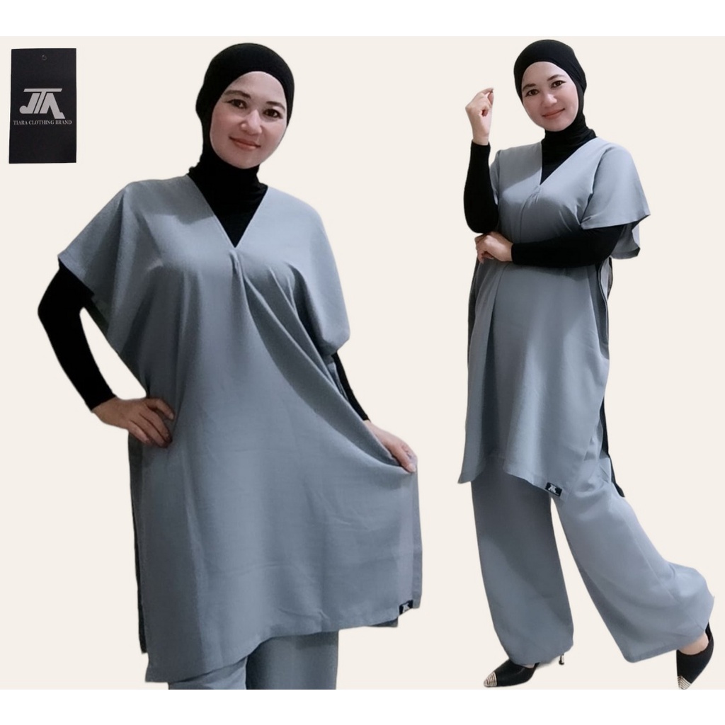 SET NAGITA LONG SQUARE AIRFLOW CRINKLE BLOUSE JUMBO LD 158//WARNA BANYAK ATASAN BIG SIZE WANITA OVERSIZED