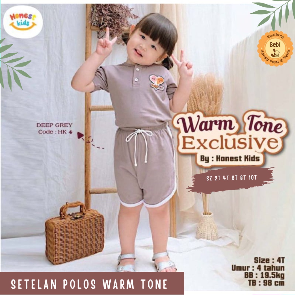 SETELAN ANAK UNISEX WARM TONE POLOS LAKI LAKI PEREMPUAN SANTAI SZ 2-10TH