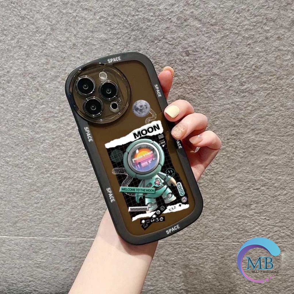 SS135 SOFTCASE MOTIF SPACE MOON FOR IPHONE 7 8 7+ 8+ X XS XR XS MAX 11 12 13 14 PRO MAX MB4257