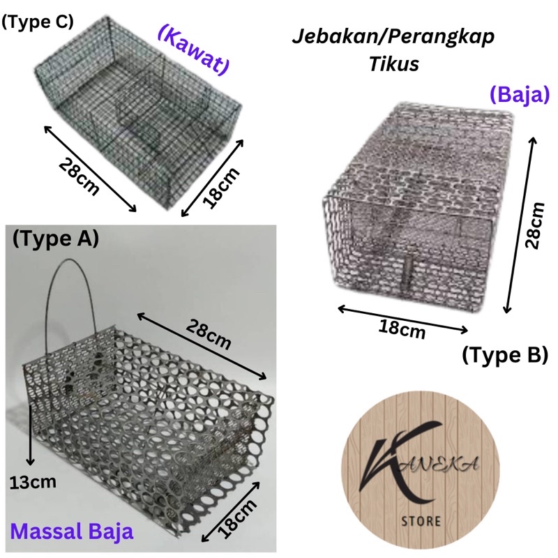 Jebakan Tikus / Perangkap Tikus / Pembasmi Hama Massal Baja/Kawat Size BESAR