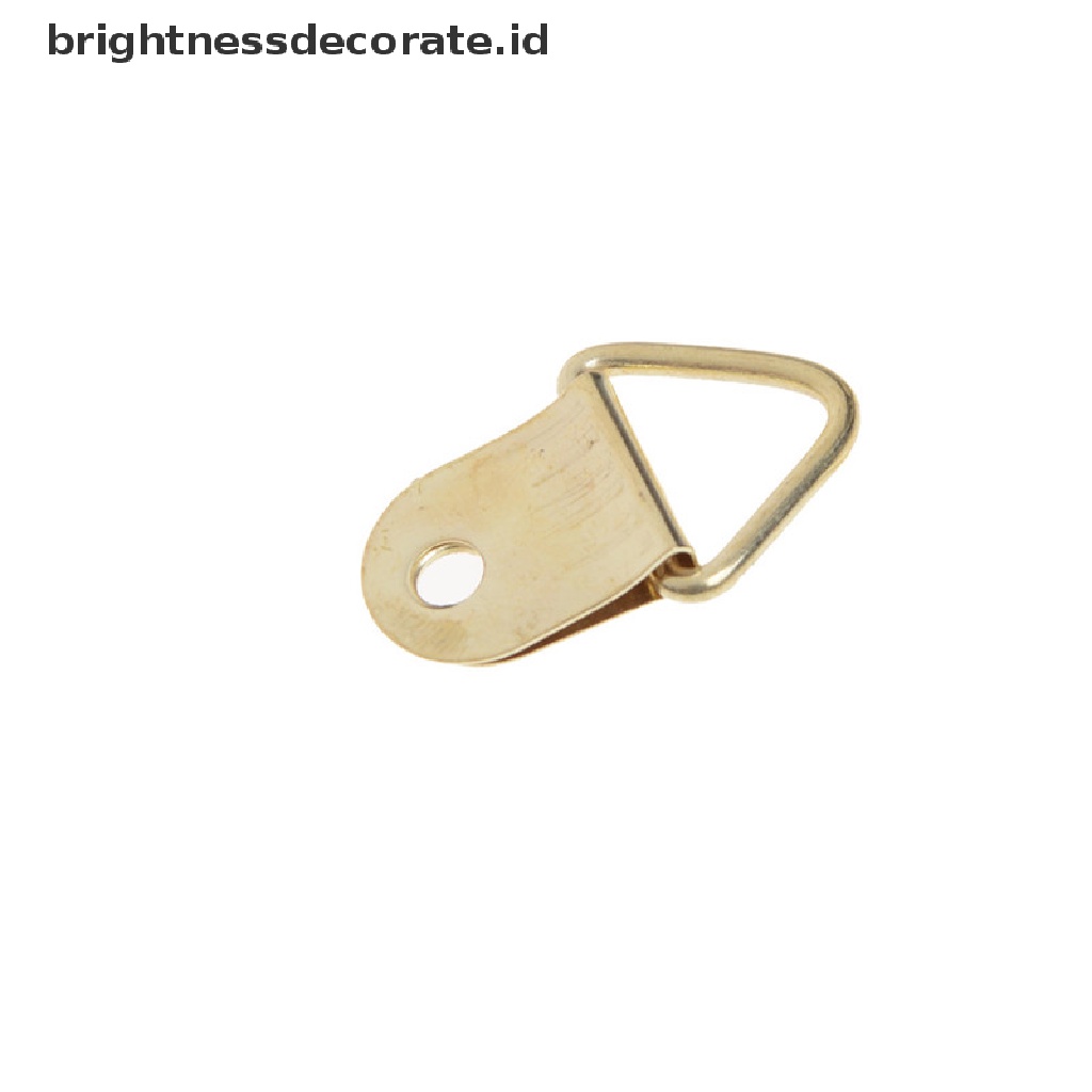 [Birth] 10pcs Kait Ring D Golden Kuningan Segitiga Bingkai Foto Gantungan Tempel Dinding 10pcs/set Kait Cincin D Kuningan Emas Segitiga Bingkai Foto Gantungan Tempel Dinding 10 Pcs